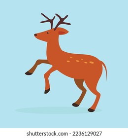 The deer raised its front paws