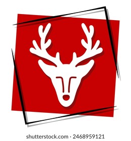 deer red banner. Vector illustration.