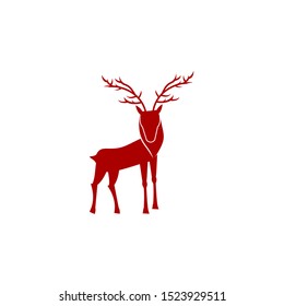 a deer red icon vector 