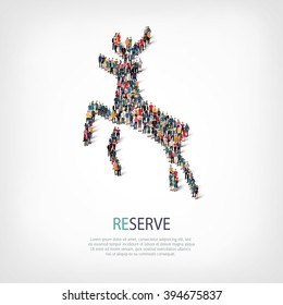 deer reserve people vector