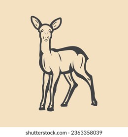 Deer Retro vector Stock Illustration