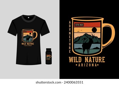 Deer Retro Vintage T Shirt Design