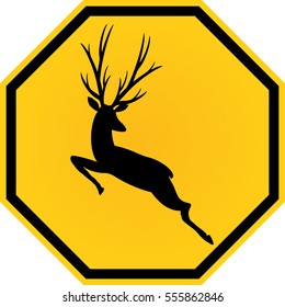Deer road way icon