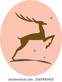 deer, roe deer, sign, brand, vector, illustration abstraction, company, business, growth, up, land, jump, leap.eps