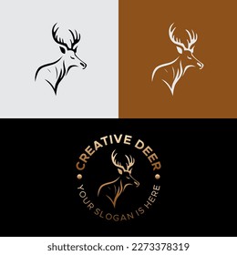 Deer Royal Animal Wildlife Creative Illustration Logo