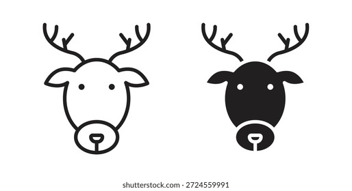 Icono de rodolfo de ciervo en estilo doodle y stroke.