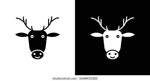 Coleção de símbolos de ícone de rudolfo de veado. Ilustração de stock de vetor plano.