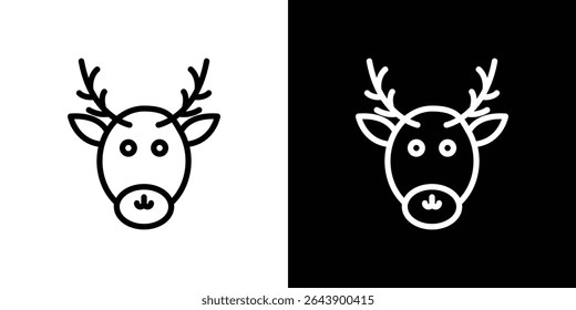 Ícone de rudolfo de veado vetor elemento simples ilustração editável