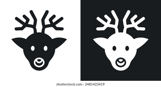 Icono de Vector rudolph de ciervo en color negro.