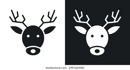 Icono de Vector rudolph de ciervo en estilo sólido.