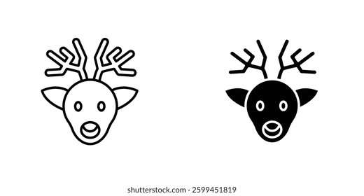 Deer rudolphicons for ui. vector illustration