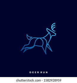 Deer Run Illustration Vector Template. Suitable for Creative Industry, Multimedia, entertainment, Educations, Shop, and any related business