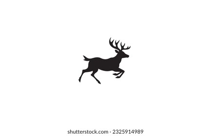 deer run logo black simple flat icon on white background