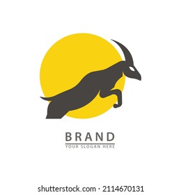 deer run logo icon. flat abstract vector illustration.