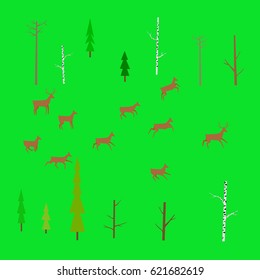 Deer running in the forest