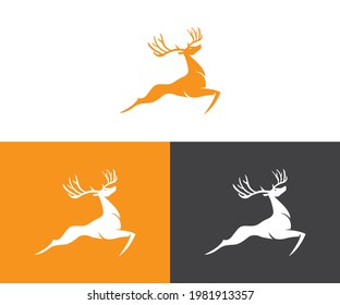 Deer Running  Jumping Logo Design