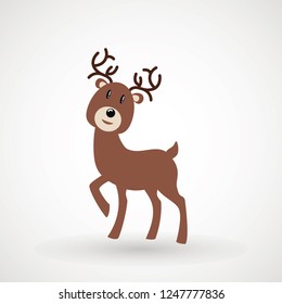 Deer running silhouette , Reinder icon design for Xmas cards, banners and flyers, vector illustration isolated on white background. Logo template. Elk logotype. Hunting