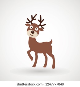Deer running silhouette , Reinder icon design for Xmas cards, banners and flyers, vector illustration isolated on white background. Logo template. Elk logotype. Hunting