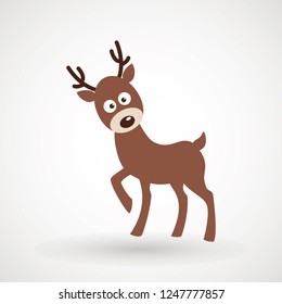 Deer running silhouette , Reinder icon design for Xmas cards, banners and flyers, vector illustration isolated on white background. Logo template. Elk logotype. Hunting