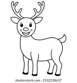 Deer Running vector white backgrount.