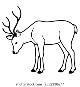 Deer Running vector white backgrount.