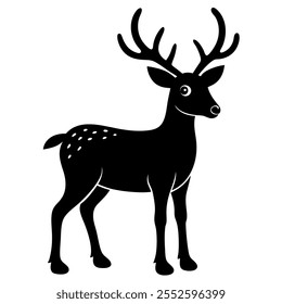 Veado vetor correndo fundo branco.