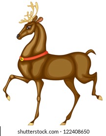 Deer of Santa Claus of the red collar with a golden jingles nowadays
