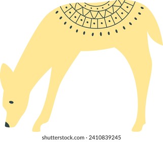 Deer Con Ilustración De Vectores De Patrón Escandinavo