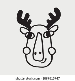 Deer in Scandinavian style. Vector