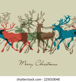 Deer seamless pattern, Christmas decorative background
