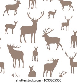 Deer seamless pattern. illustration background. 