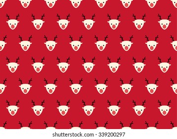 deer seamless pattern red background