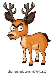 Deer with serious face illustration