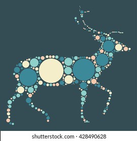 deer shape design by color point