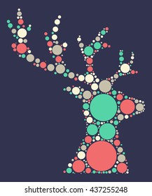 deer shape vector design by color point