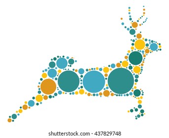 deer shape vector design by color point