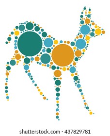 deer shape vector design by color point