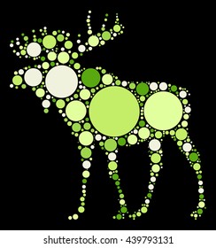 deer shape vector design by color point