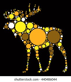 deer shape vector design by color point