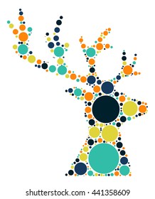 deer shape vector design by color point