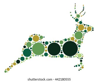 deer shape vector design by color point