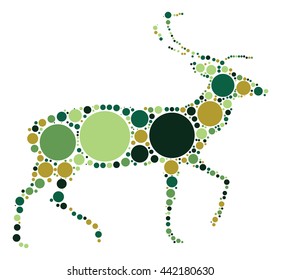deer shape vector design by color point