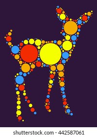 deer shape vector design by color point