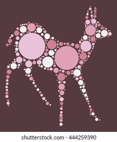deer shape vector design by color point