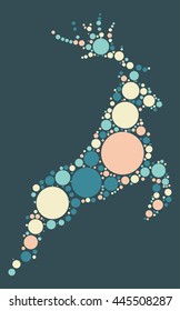 deer shape vector design by color point