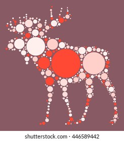 deer shape vector design by color point