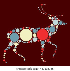 deer shape vector design by color point
