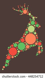 deer shape vector design by color point