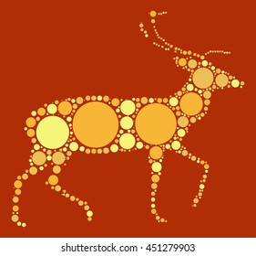 deer shape vector design by color point