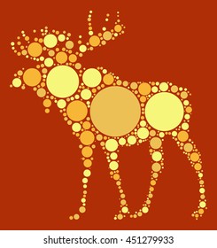 deer shape vector design by color point